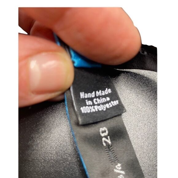 Haggar adjustable Bow tie turquoise blue polyester - Picture 4 of 8